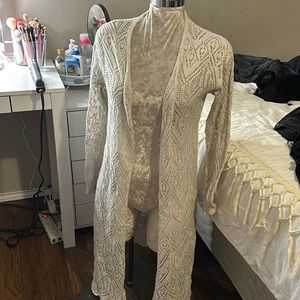 Long knit cardigan